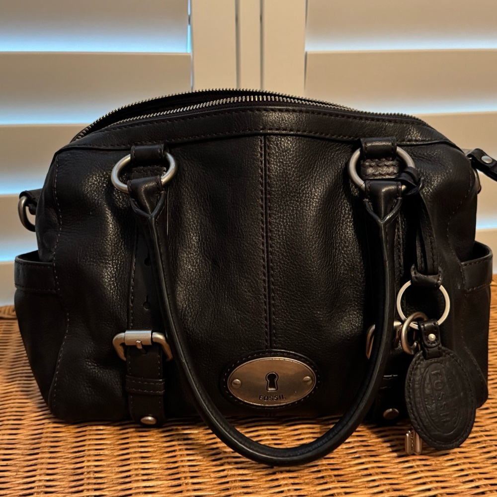 Black FOSSIL Leather Handbag